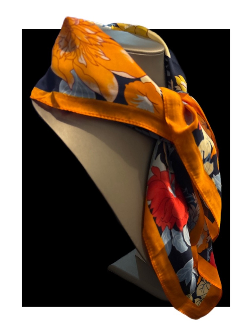 Elegant Boho Chic Floral Square Scarf - 27.5” by 27.5”